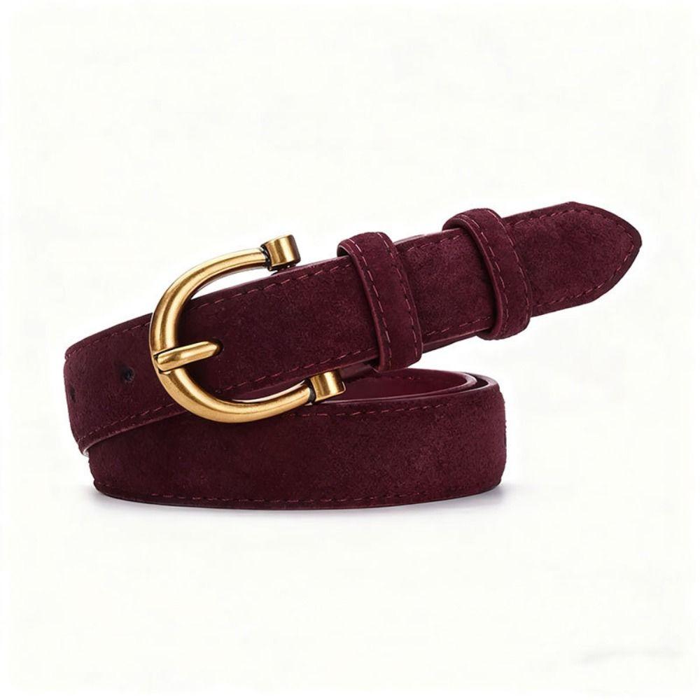 Pin Buckle Suede Leather Belt Versatile Wide Waistband Women Waist Belt  Coat Skirt Decoration