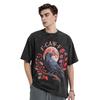 Washed T Shirts Black Crow F Caw F T-Shirt Oversize F-Caw-F Bird Streetwear Cotton Summer Tops Tee Shirt for Men Women