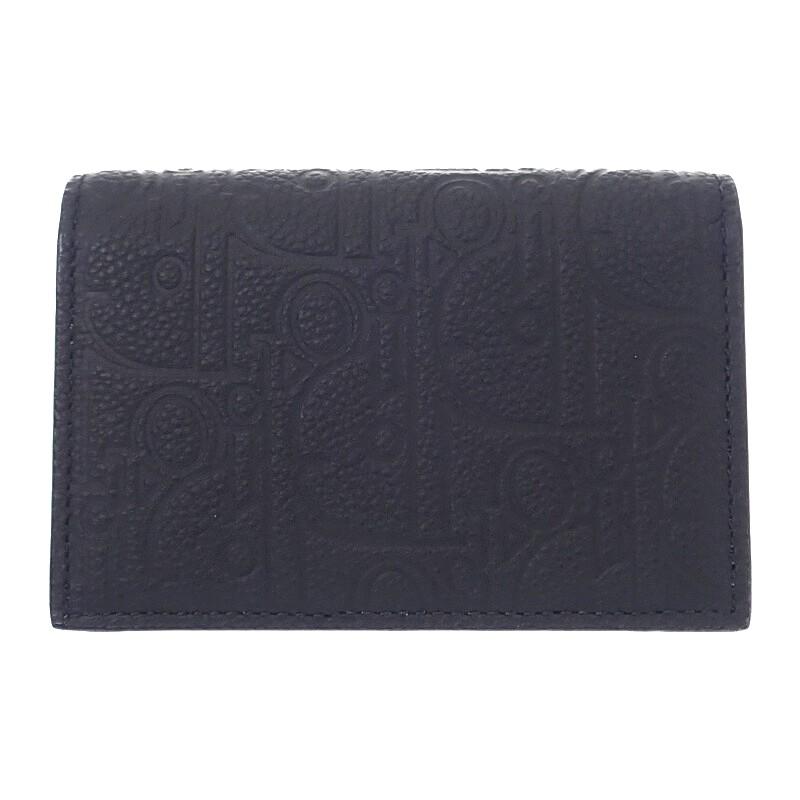 Dior 2ESCH178FLG_H00N Card Case Black Calfskin Mens