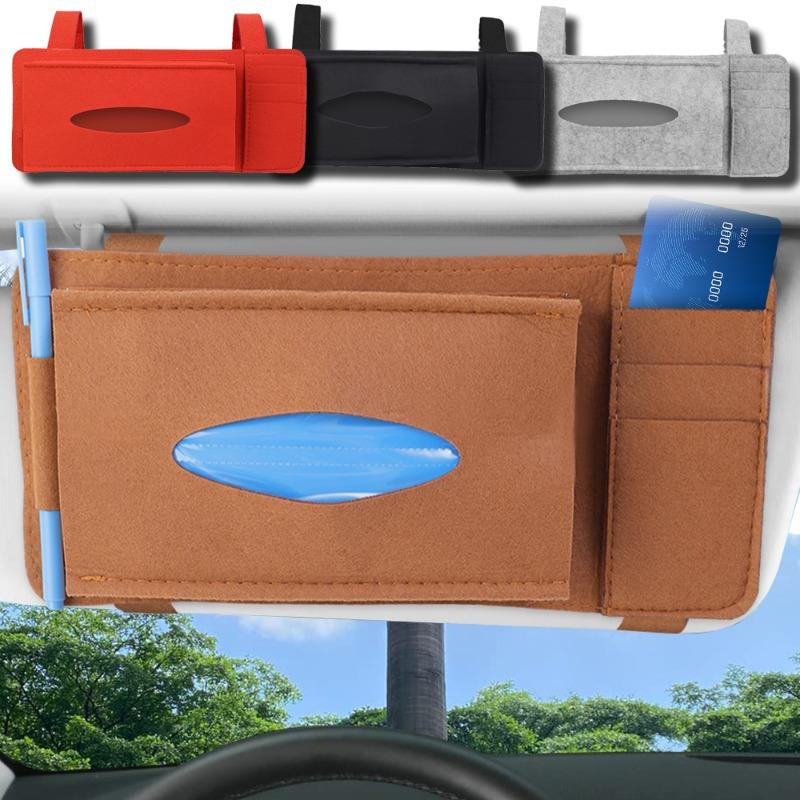 Органайзер для солнцезащитного козырька автомобиля, коробка для салфеток, многокарманный чехол для документов, держатель для кредитных карт, солнцезащитных очков, ручек, коробка для хранения в салоне автомобиля