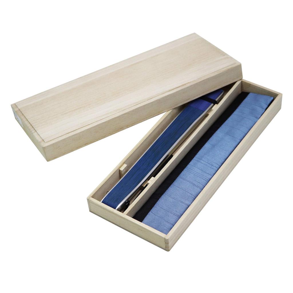 Fan Fan Set with 60 Aluminum Light Blue [Osaka Choseido] Fan, Men's, Fashionable, Business, Bag, Holder, Handkerchief, Rooms, Air,