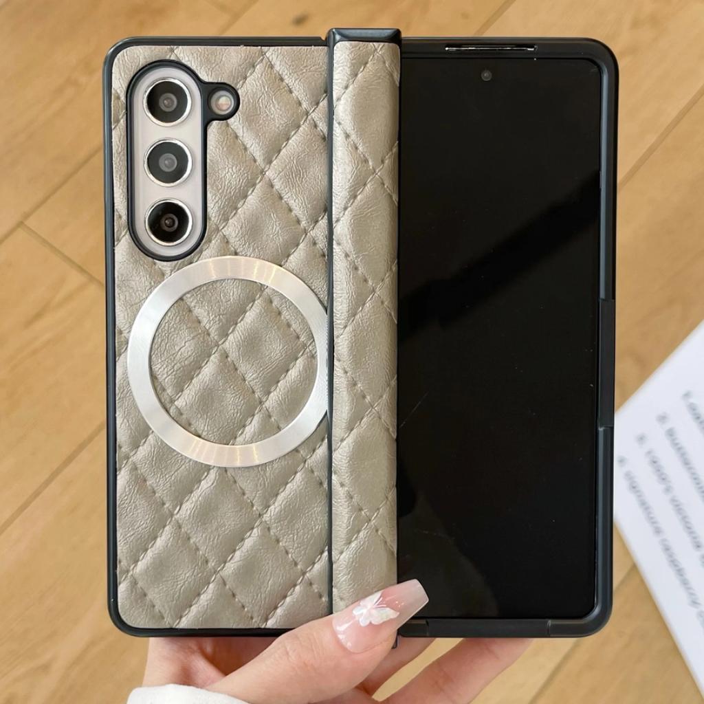 Роскошный деловой ретро чехол-книжка из мягкой кожи на петлях для Samsung Z Fold 7 6 5 4 3, магнитная противоударная защитная задняя крышка