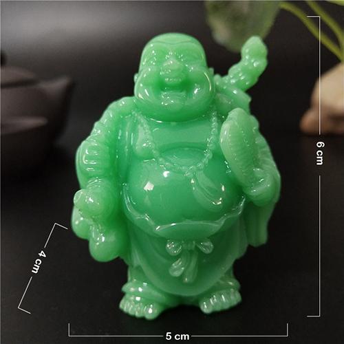 Glowing Laughing Buddha Statue Sculpture Man-made Jade Stone Home Decoration Feng Shui Lucky Maitreya Buddha Statues Figurines