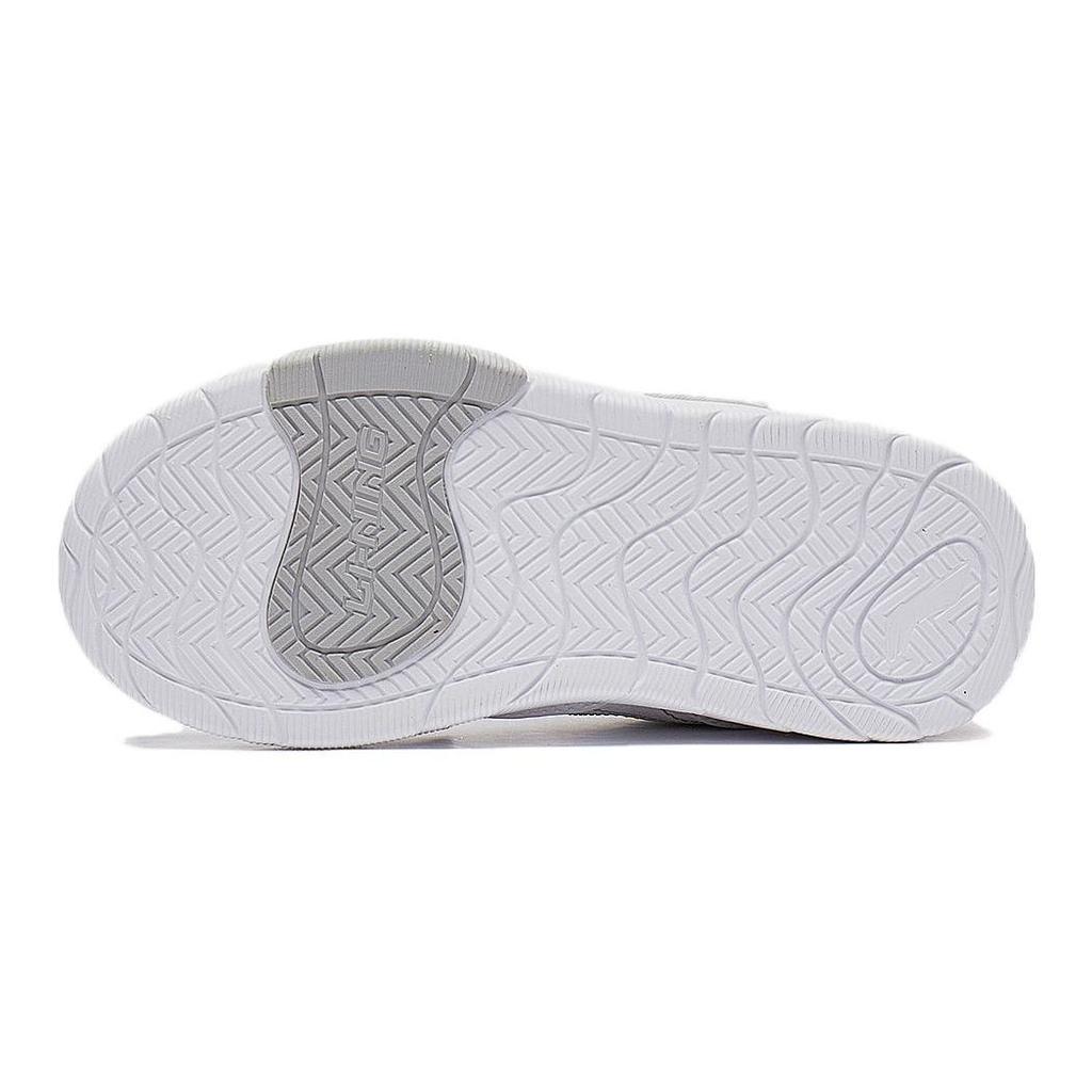 Li Ning Детские удобные универсальные нескользящие амортизирующие кроссовки средней высоты Детские кроссовки Белые YKNT126-11