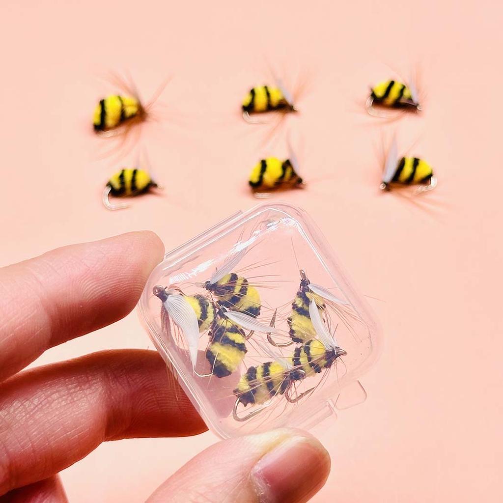 3/6Pcs Size#10 Artificial Bumble Bee Fishing Lures-Dry Flies For Bass Trout Fishing Outdoor Fishing Baits Lure