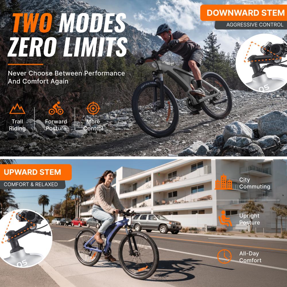 HX Q5 Adult E Bikes Electric Bike 48V20AH Ebikes Electric Dirt Bike Electric Bicycle 85N.M Mountain E Bike 27.5'*2.25' Off-Road Tires