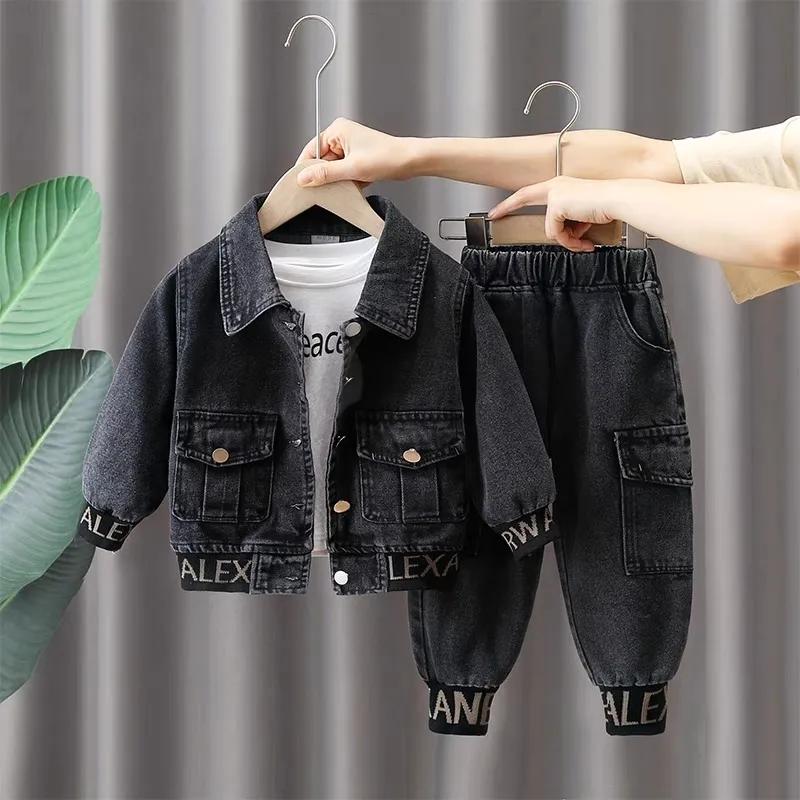 Children's Fashion Denim Jacket Jeans Two-piece Suit Boys Denim Suit Spring and Autumn