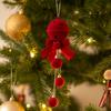 Flocked Christmas Bell Ornament Nordic Style Handcrafted Velvet Christmas Ball Delicate Christmas Hanging Ornaments New Year