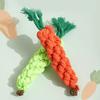 2Pcs Carrot Dog Bite Rope Pet Dogs Toys Safe Durable Dog Chew Toys Resistant Bite Puppy Molar Cleaning Teeth Cotton Rope