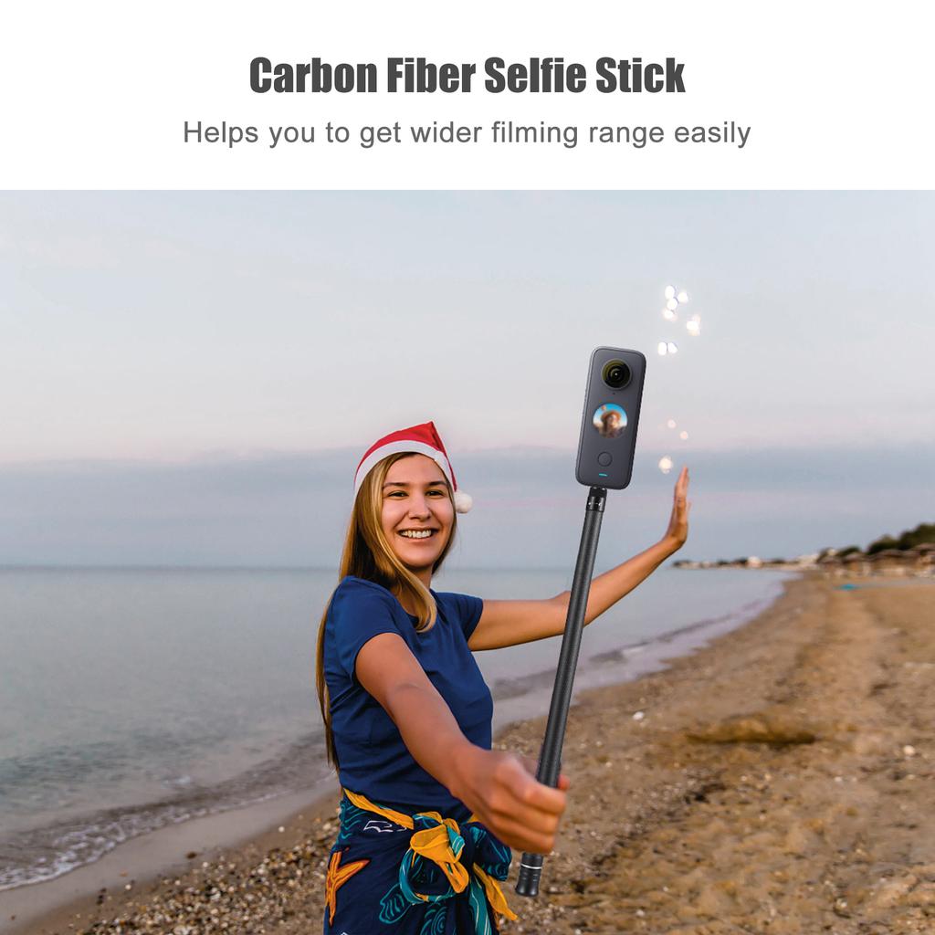 Portable Selfie Stick Carbon Fiber Stand Camera Bracket 1 4 Inch Screw Mount 36cm 150cm 14.2in 59in Adjustable Length