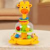 Kids Cartoon Giraffe Press Toy Rotating Jumping Ball Press Tiger Toy Toddlers Boys Girls Interactive Educational Animal Spinner Toy