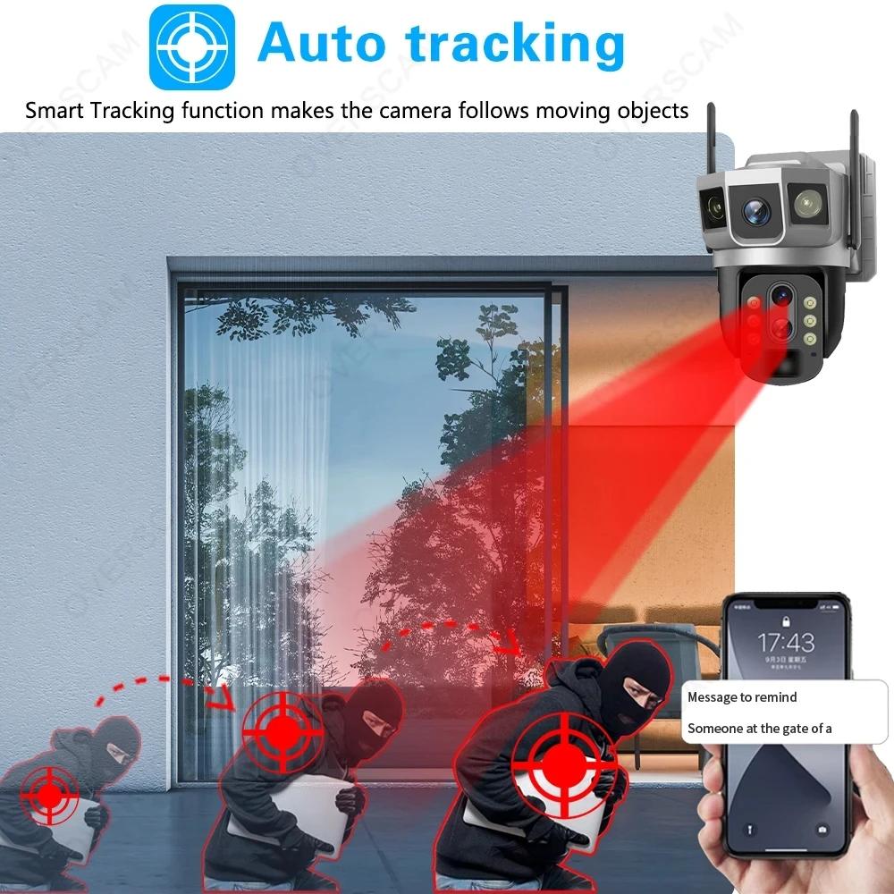 LS VISION 10-кратный зум, солнечная камера, 12 МП, 6K, камера обнаружения движения, PTZ, ночное видение, видеонаблюдение, 4G, SIM-карта, двойной объектив, 3 экрана, CCTV