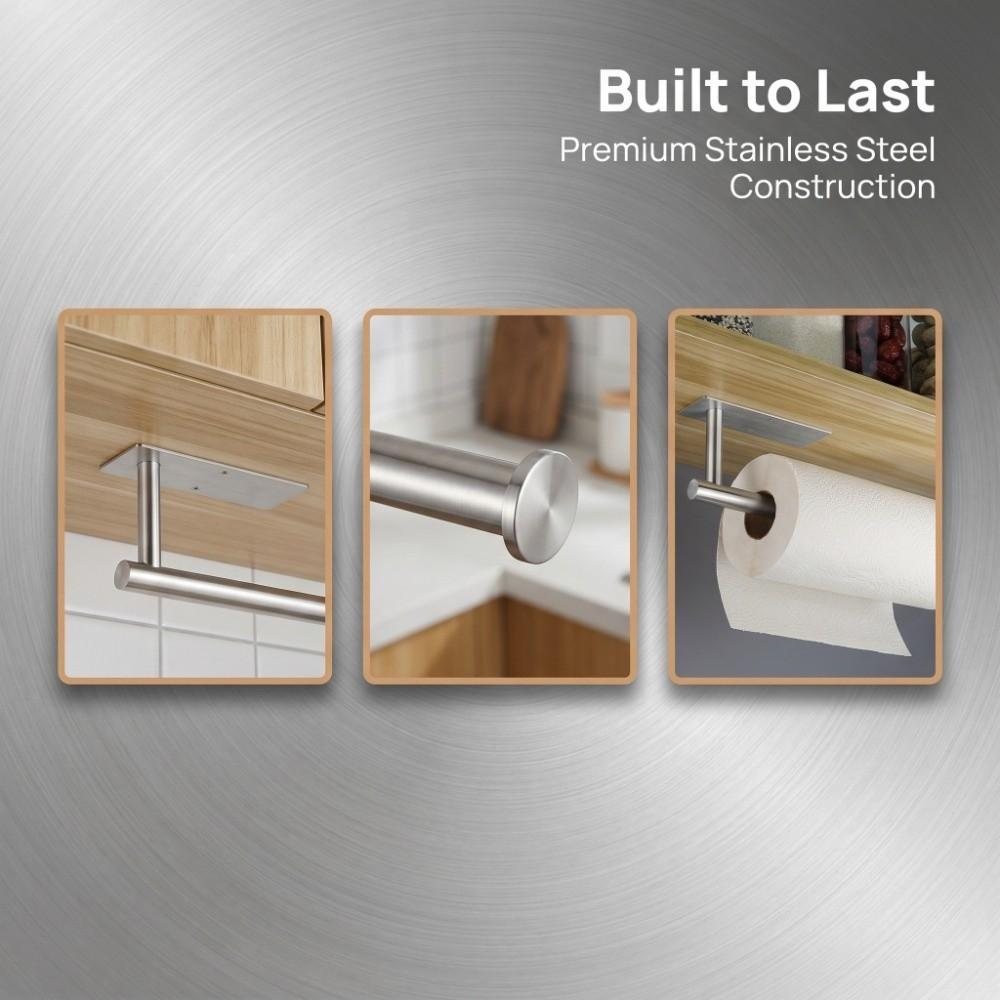 Sturdy Paper Towel Holder Stainless Steel Roll Dispenser High Quality Paper Holder Space Saving