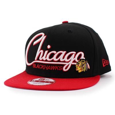 New Era 9FIFTY Snapback Chicago Blackhawks NHL SNAPBACK ЧЕРНЫЙ CHICAGO Хоккей 950 Кепка, КЕПКА, BLACKHAWKS, Шляпа, A-FRAME [Б/у]