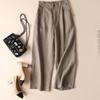 Весна и лето Хлопок и лен Тонкие повседневные брюки широкого покроя Профессиональные женские брюки Свободные брюки с девятью точками для женщин
