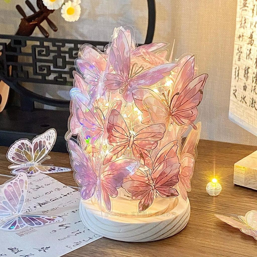Butterfly Shape Night Light Handmade DIY Material Pack Ambient Light Bedroom Valentine's Day Gift Children's Toy Room Decoration