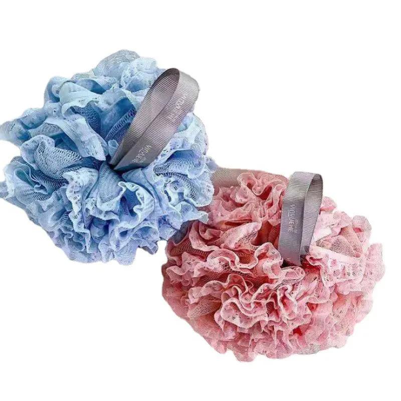 Soft Bath Scrub Bath Ball Body Clean Bath Puff Bathroom Supplies  Flower Scrubbing Bubble Shower Mesh Sponge Back Brush