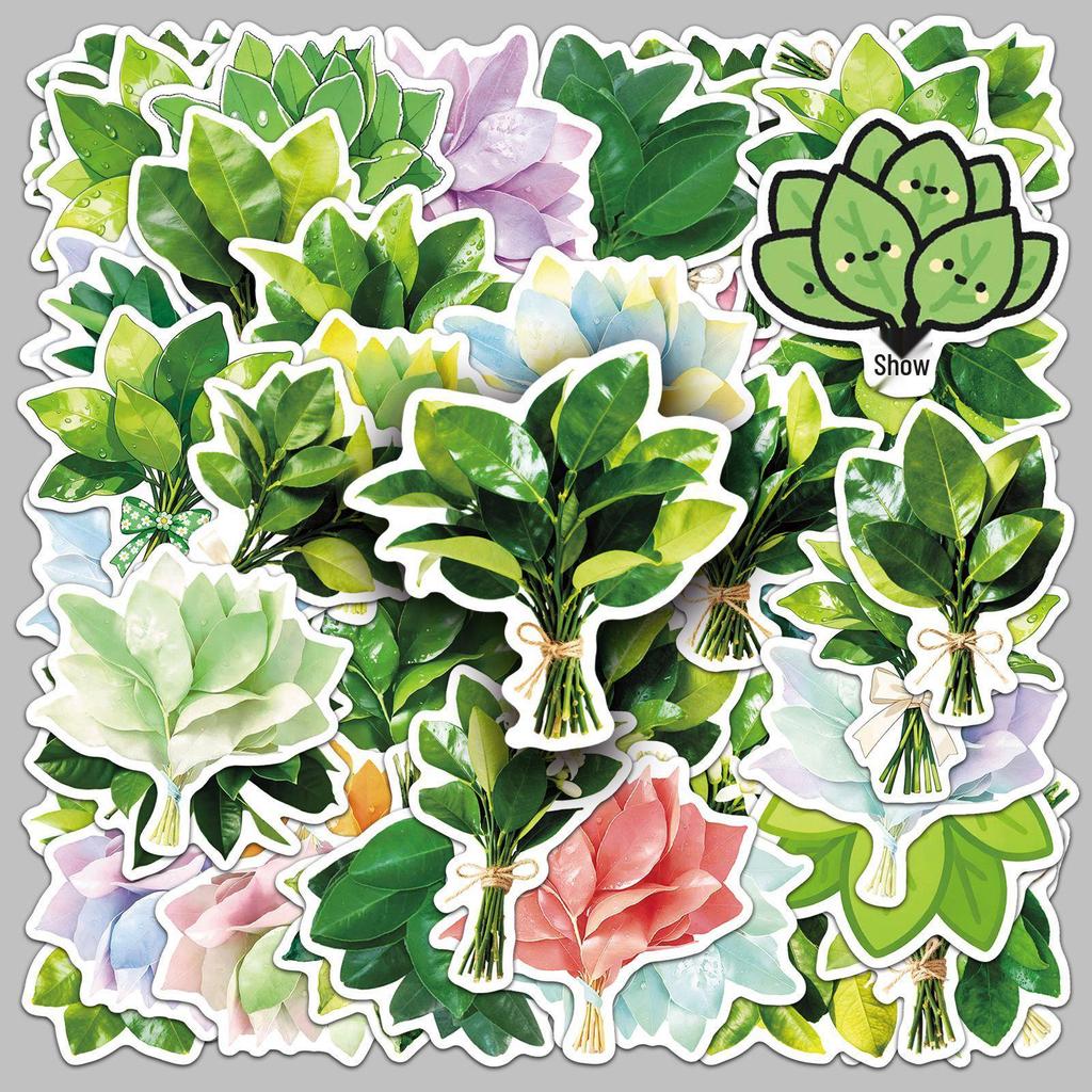 50 Pomelo Leaf Stickers for Blessings, Exorcism, and Decorative Use in Notebooks, Planners, or Storage Boxes