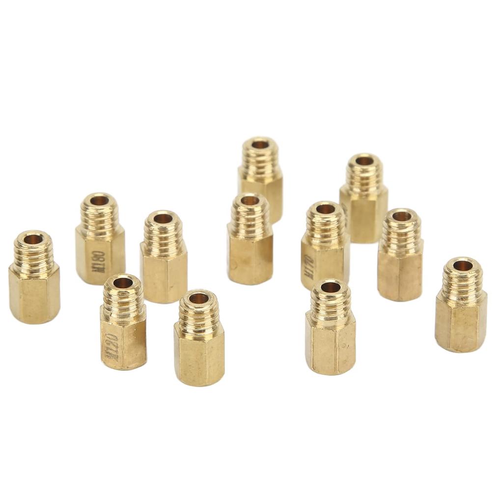 12pcs Carburetor Main Jet Kit 90-200 Gold Heavy Duty Carburetor Nozzle for Mikuni VM TM TMX, Professional Manufacture, Long Life