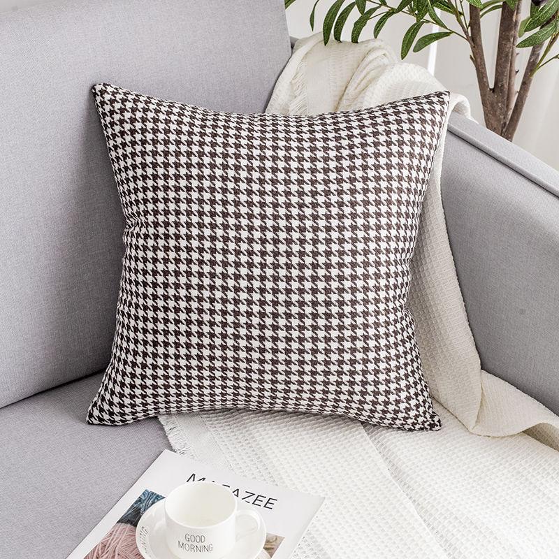 Наволочка Nordic Light Luxury с узором «гусиная лапка» для кровати, офиса, автомобиля или дивана