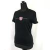 Made in Japan RALPH LAUREN Short Sleeve T-Shirt L Women Black Logo Print Stretch(USED)