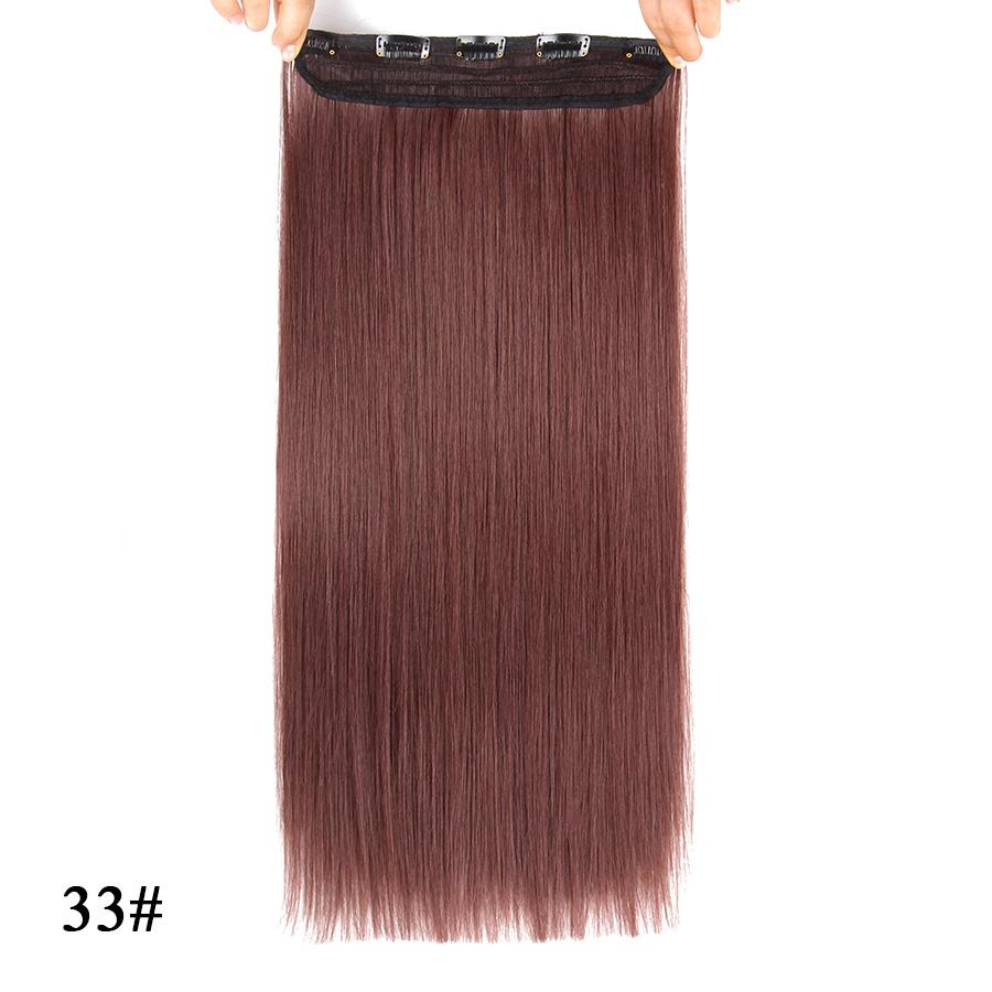 Прямые наращивания волос Ombre Розовый Фиолетовый Наращивание волос на 5 клипсах Синтетические дешевые 22 дюйма для женщин