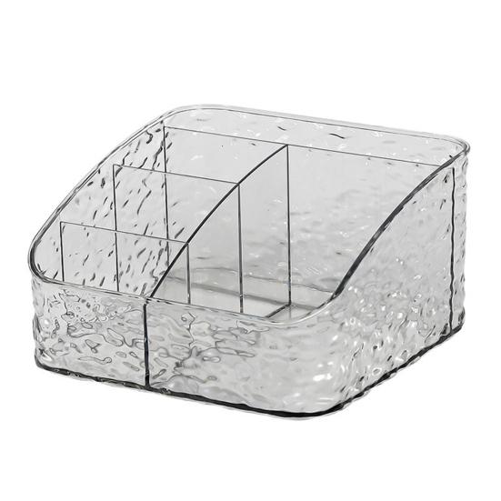 Прозрачный ящик для хранения косметики Косметический органайзер с волнистой текстурой воды Открытый дизайн Легкий доступ Разделенный ящик для хранения для домашнего офиса Спальня Общежитие