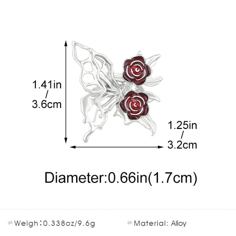 New European and American Dark Hollow Butterfly Rose Earrings with Cold Style Gothic Earrings