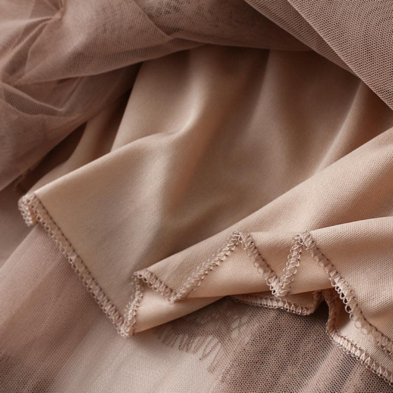 Корейская версия юбки-сетки с кружевной вставкой на высокой талии, женская плиссированная юбка А-силуэта средней длины