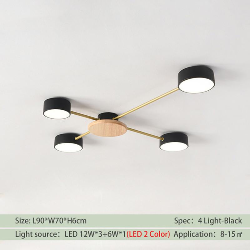 Wooden Led Ceiling Light Surface Mounted Ceiling Lamp AIBIOU Style Designer Metal Lustre for Living Room Kitchen Lights Fixtures