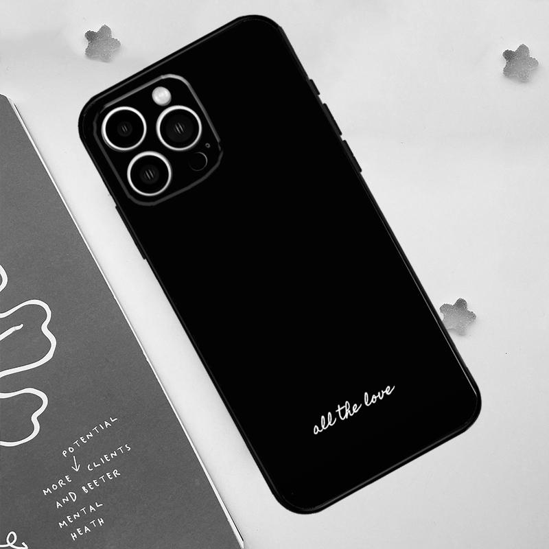 Простой Минималистичный Черный Чехол-Брелок для Телефона iPhone 17 Pro Max 14 13 12 11 15 16 Pro Max mini 15 Plus 16e 17 Air Funda
