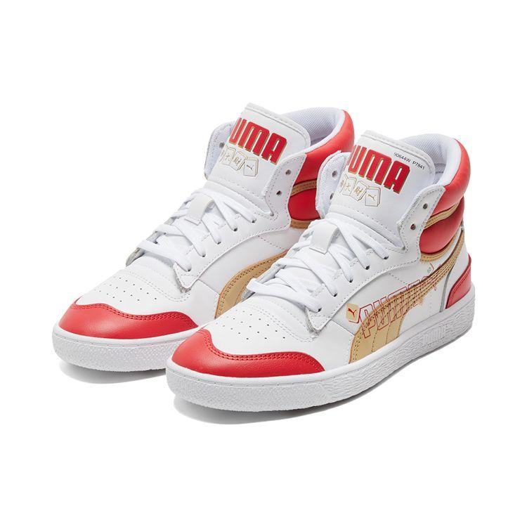 Puma Ralph Sampson Mid Год Быка Верхний слой из синтетической кожи Коровья кожа Новые Охватывающие Износостойкие Легкие Кроссовки с высоким верхом 382290-01