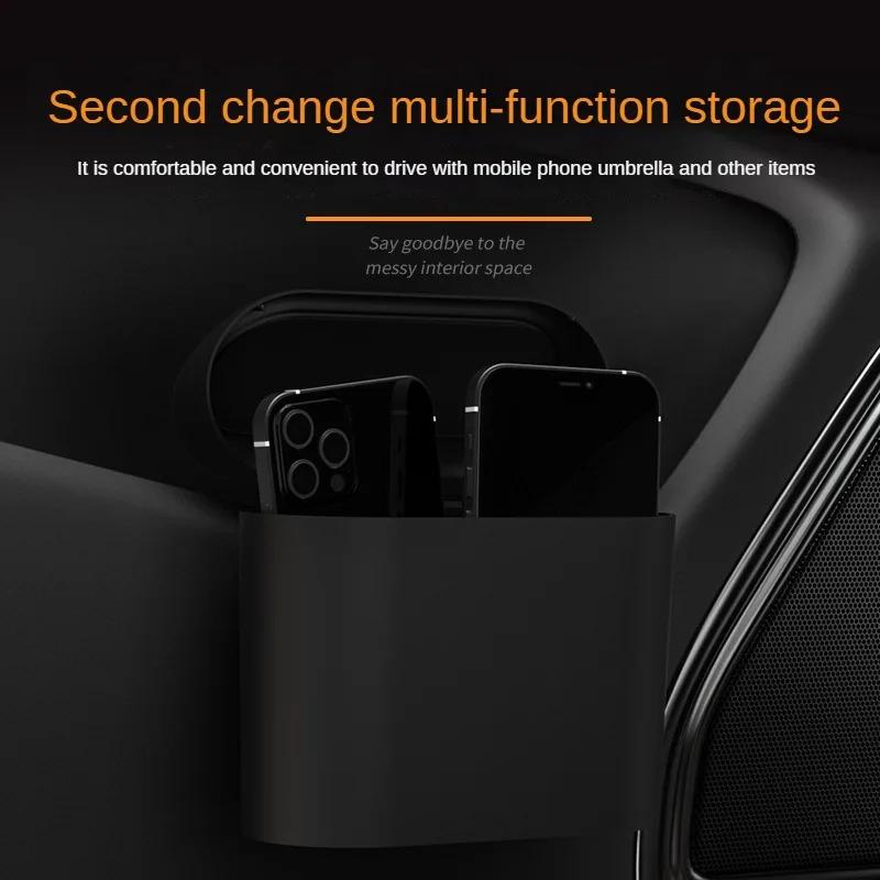 Car Trash Can with Lid Hanging Dustbin Garbage Box Car Interior Storage Case Trash Door Seat Clip Stand Holder Car Accessories