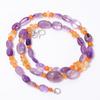 Natural Amethyst Carnelian Citrine Gemstone Smooth Beads Necklace 3-15 Mm 18" UB-8637