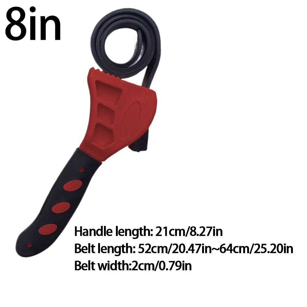 6/8 Inch Strap Spanner Puller Multifunctional Belt Wrench Tools Belt Wrench Oil Filter Puller for Water Filter Plumbing Sink