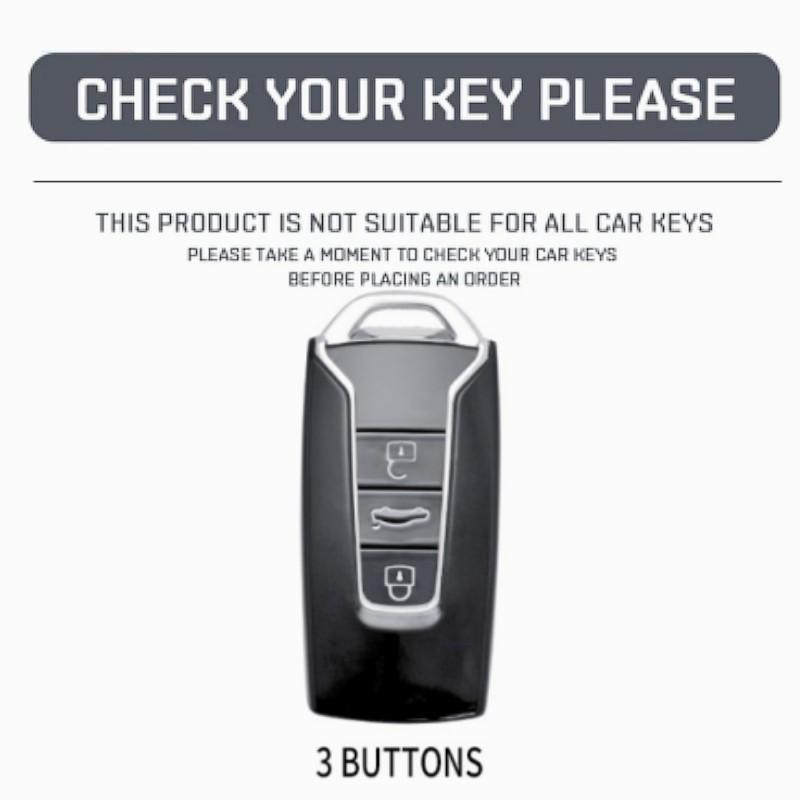 Мягкий чехол для ключей из ТПУ с 3 кнопками для Volkswagen Touareg 2018-2021, умный дистанционный ключ, полный защитный чехол на 360°