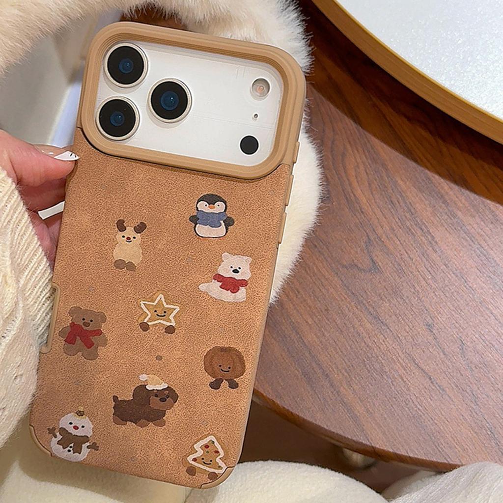 Autumn and Winter Small Animals for Apple 17 Mobile Phone Case 15/14 Leather for Redmi K80 Protective Cover Brown 16 High-end