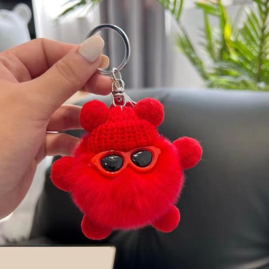 Брелок Мультяшная Кукла в Шляпе Очки Декор Шарм Имитация Кроличьего Меха Брелок для Ключей Ключи Рюкзаки Автомобили Аксессуары