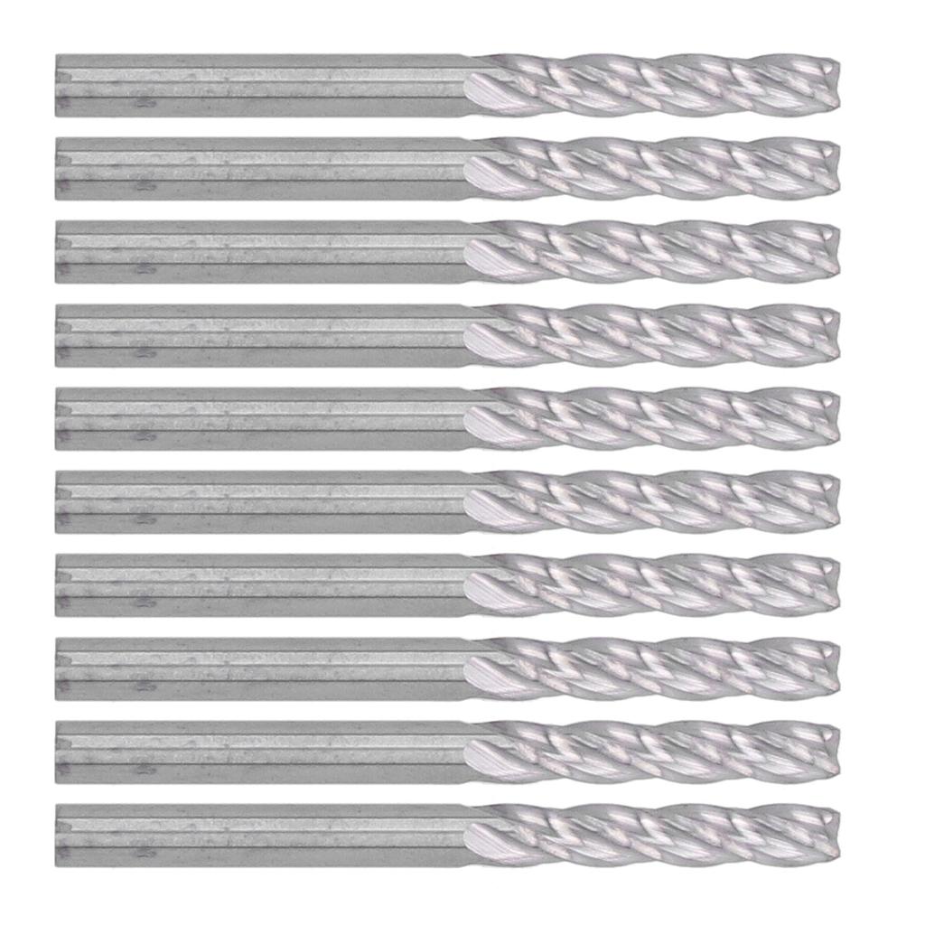 10Pcs 4 Flutes Milling Cutter No Burr Engrave Machine Knife 3.175x15mm for Acrylic MDF PVC