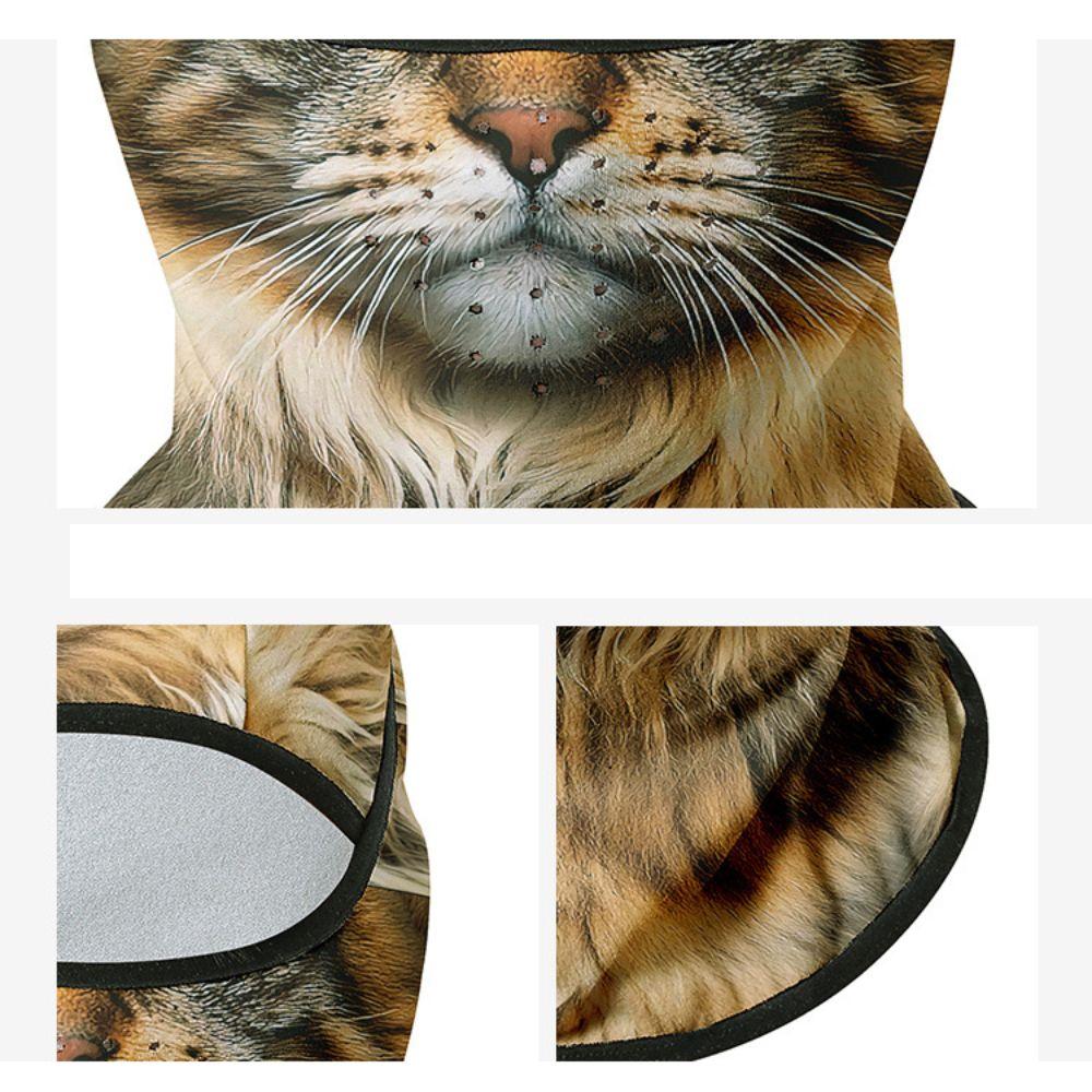Fleece Lined Animal Face Mask Windproof Animal Head Cover Animal Neck Warmer  Skiing