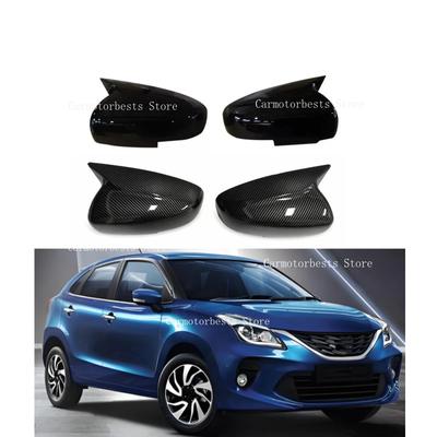 Car Rearview Side Mirror Cover Fit For Suzuki Baleno WB 2024 2025 Wing Cap Rear View Case Trim Carbon Fiber