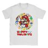 Мультяшная футболка Super Marios для мужчин и женщин, С Рождеством, Новинка, Хлопковая футболка, С круглым вырезом, Короткий рукав, Одежда больших размеров