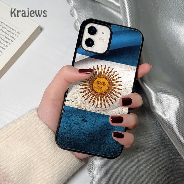 Krajews Argentina Flag soft Phone Case Cover For iPhone 17 Air 16 15 14 plus 12 13 pro max coque Shell Fundas