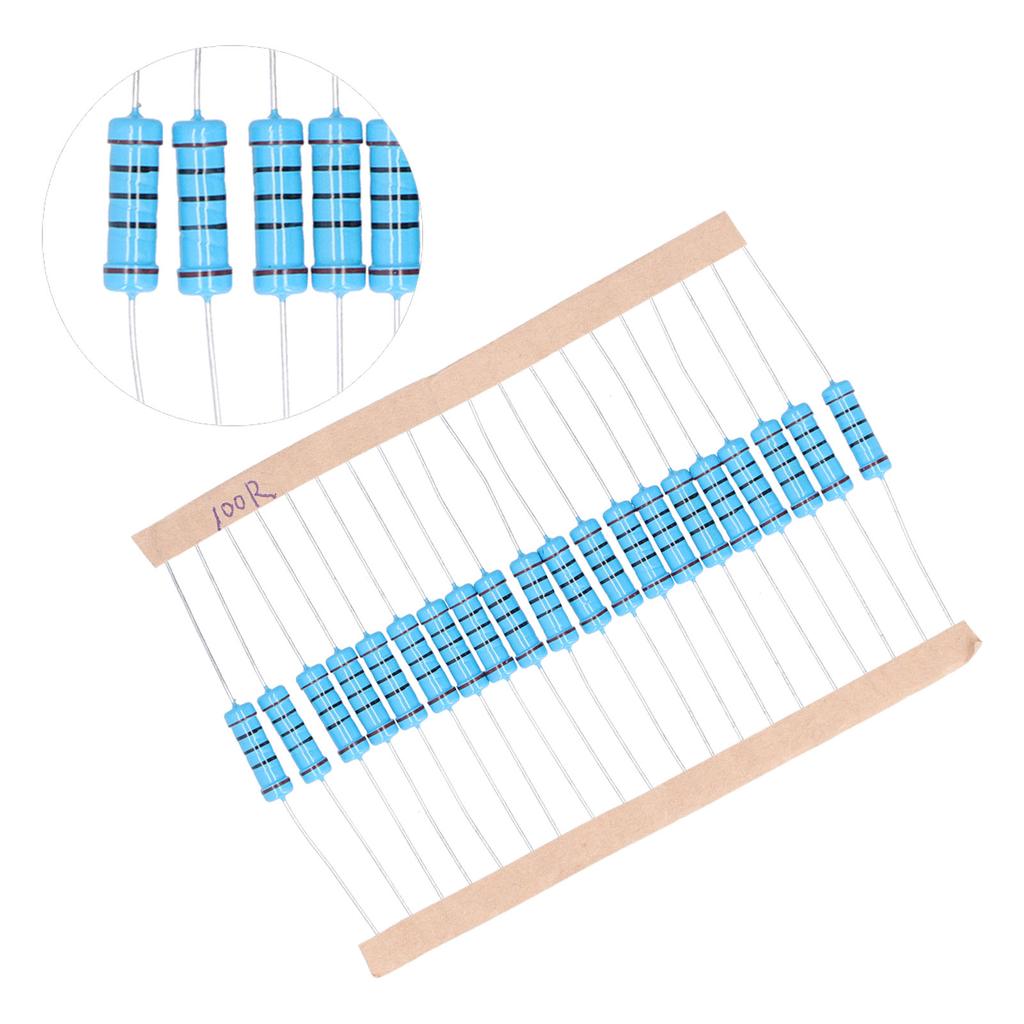 20 шт. Резисторы 100 Ом Металлопленочные 2 Вт Допуск 1% Сопротивление Электронные аксессуары