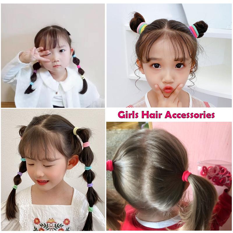 YANRONG 50PCS/Pack Girl Colorful Scrunchie Hair Accessoires Elastic Hair Ties Ponytail Holder Hair Band Headbands Fashion Headwear