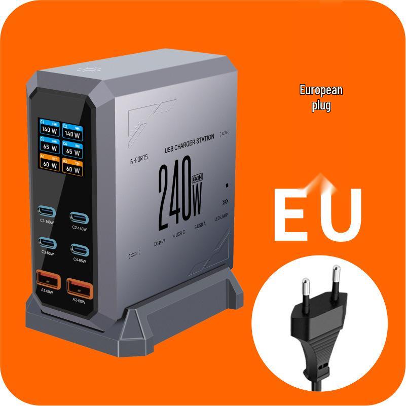 240W GaN Multi-Port USB-C Desktop Charger with PDW Fast Charging