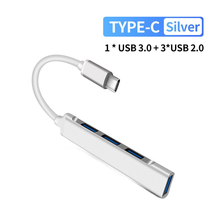 FONKEN USB-концентратор 4 порта Otg Usb C 3,0 разветвитель для Lenovo Xiaomi Macbook Pro зарядка передачи данных металлический удлинитель кабеля для USB-устройств