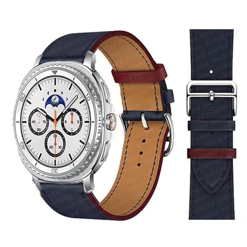 Кожаный ремешок для часов для Samsung Galaxy Watch 8 Classic 46 мм 44 мм 40 мм ремешок Galaxy Ultra 2024/2025 наручный ремень Correa браслет аксессуары для Galaxy Watch