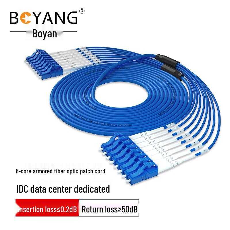 Boyang Telecom-Grade Armored 8-Core Single-Mode Fiber Optic Patch Cable