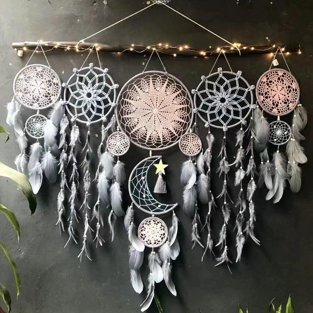 5 Set Wall Decor Large Dream Catchers for Bedroom Adult Boho Dream Catcher Hanging Ornament Teen Dorm Room Decor Festival Gift